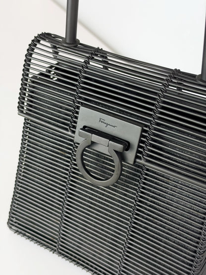 Salvatore Ferragamo Vintage Metal Cage Gancini Limited Edition Handbag