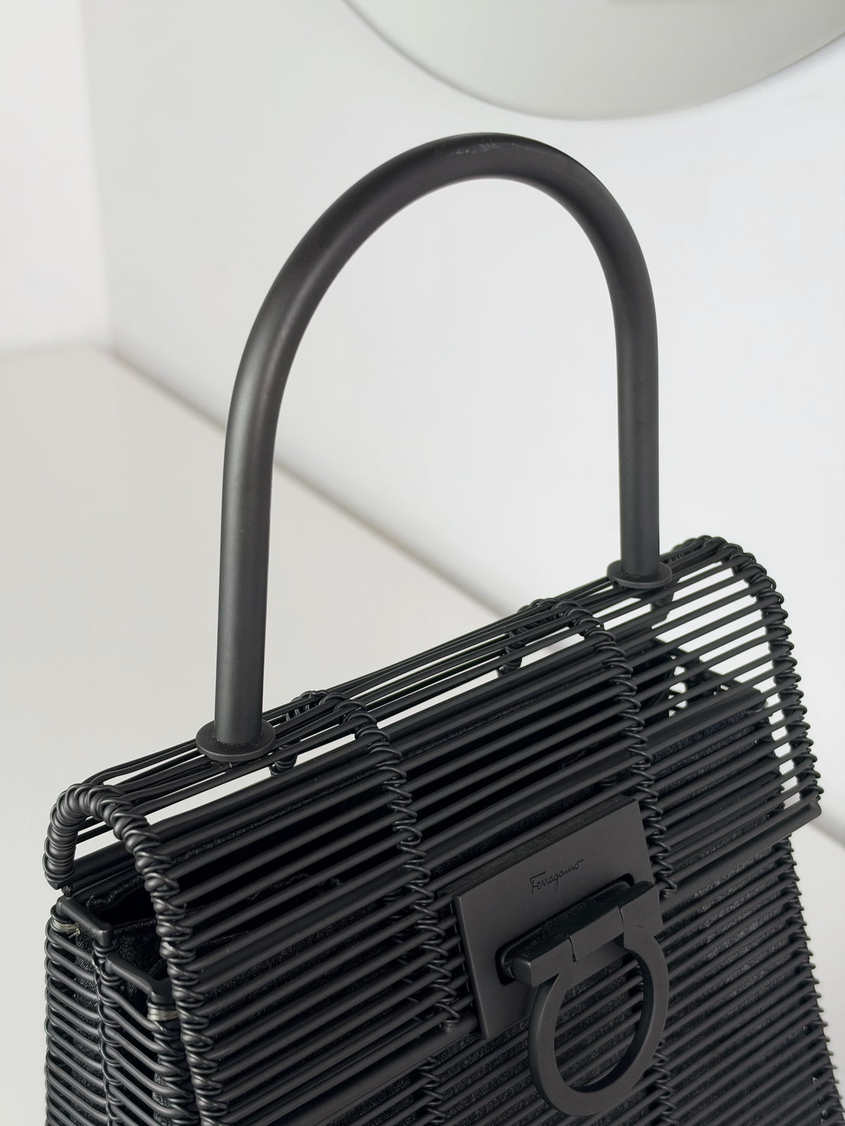 Salvatore Ferragamo Vintage Metal Cage Gancini Limited Edition Handbag