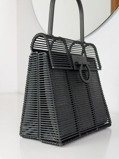 Salvatore Ferragamo Vintage Metal Cage Gancini Limited Edition Handbag