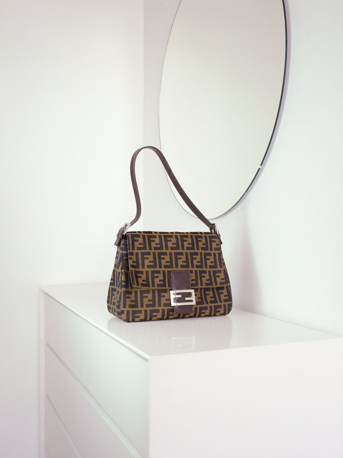 Fendi Vintage Zucca Mamma Baguette Shoulder Bag