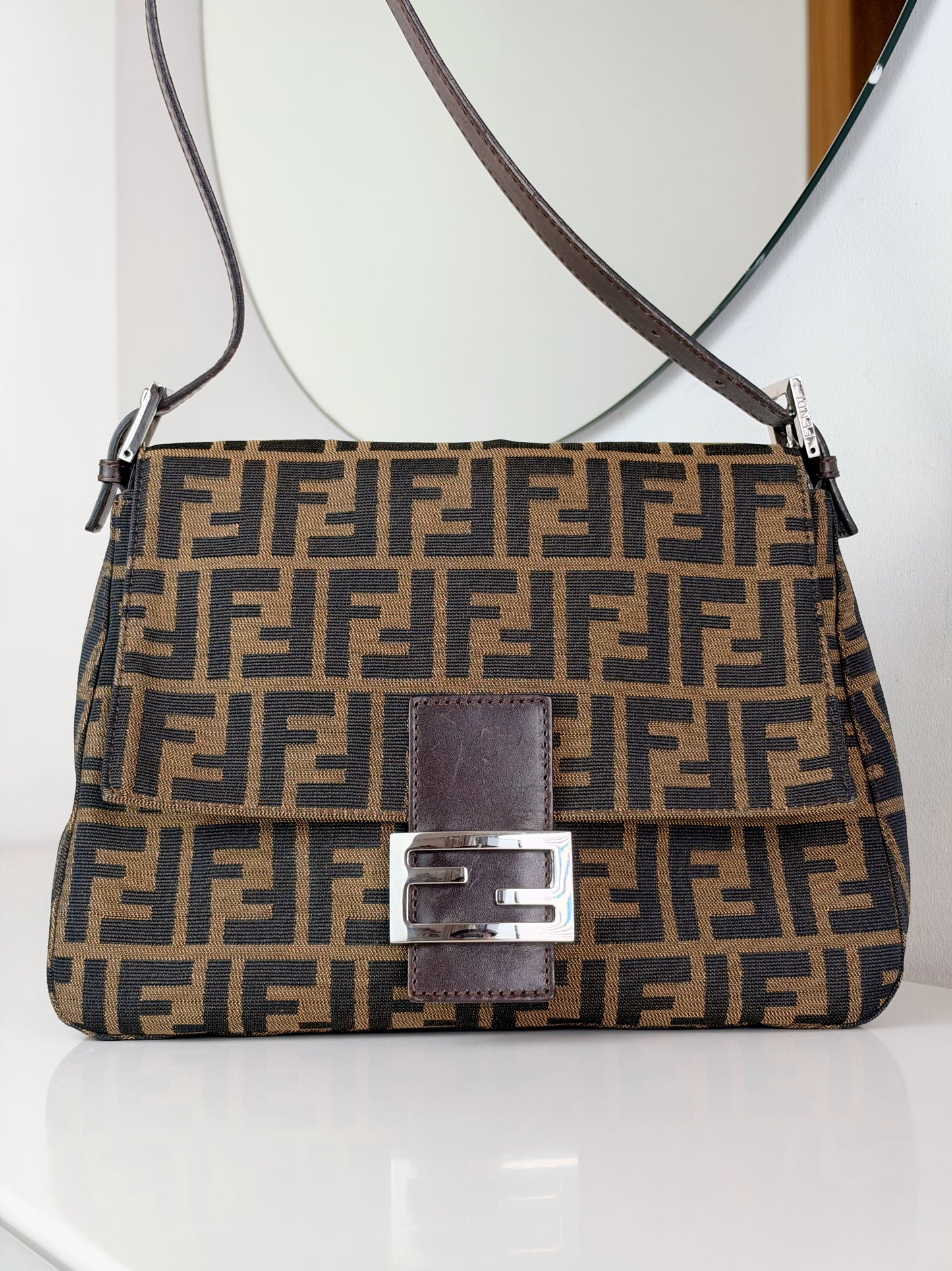 Fendi Vintage Zucca Mamma Baguette Shoulder Bag