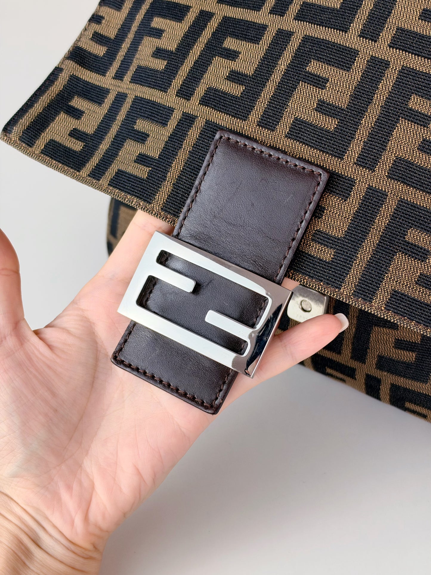 Fendi Vintage Zucca Mamma Baguette Shoulder Bag