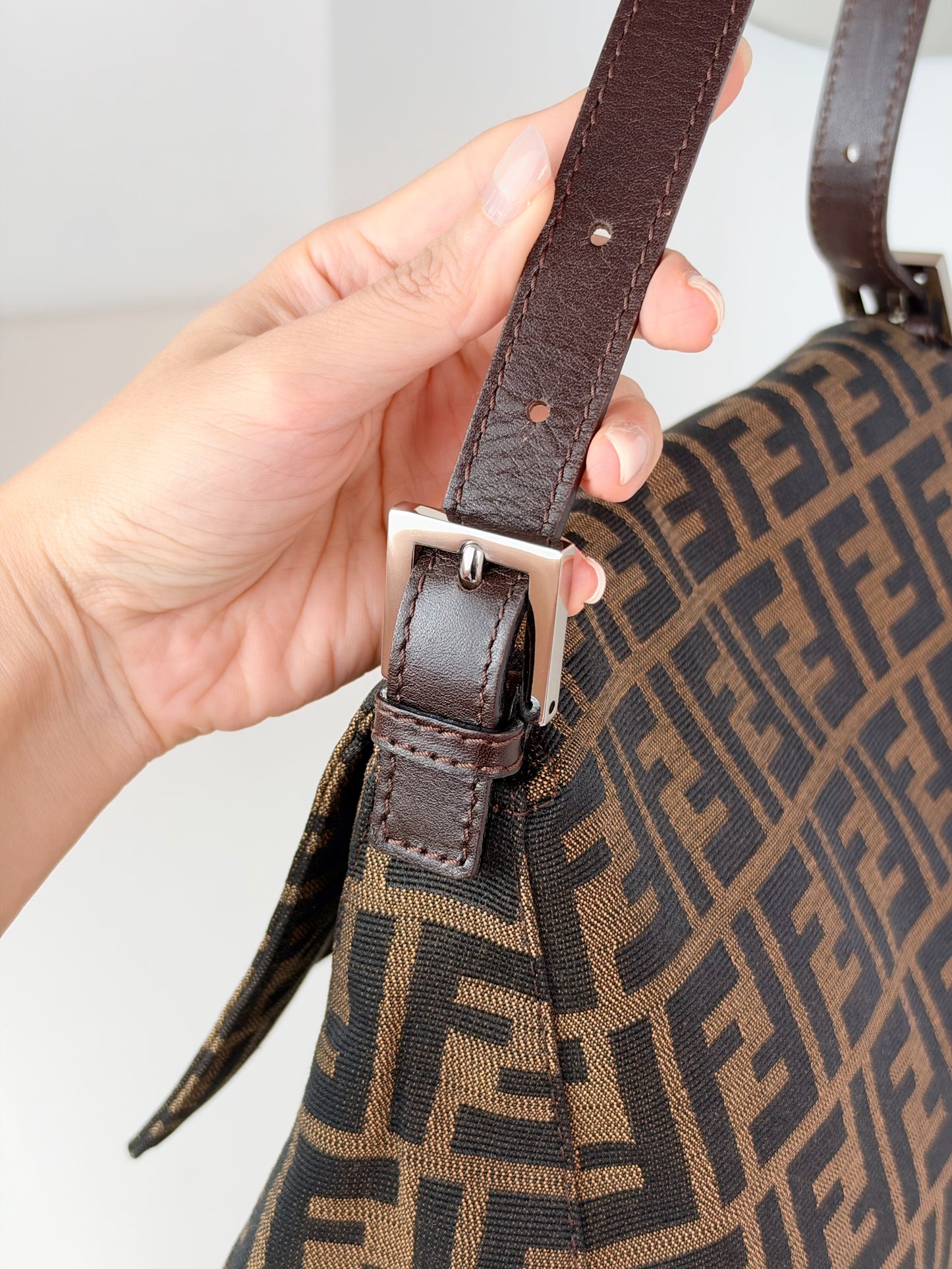 Fendi Vintage Zucca Mamma Baguette Shoulder Bag
