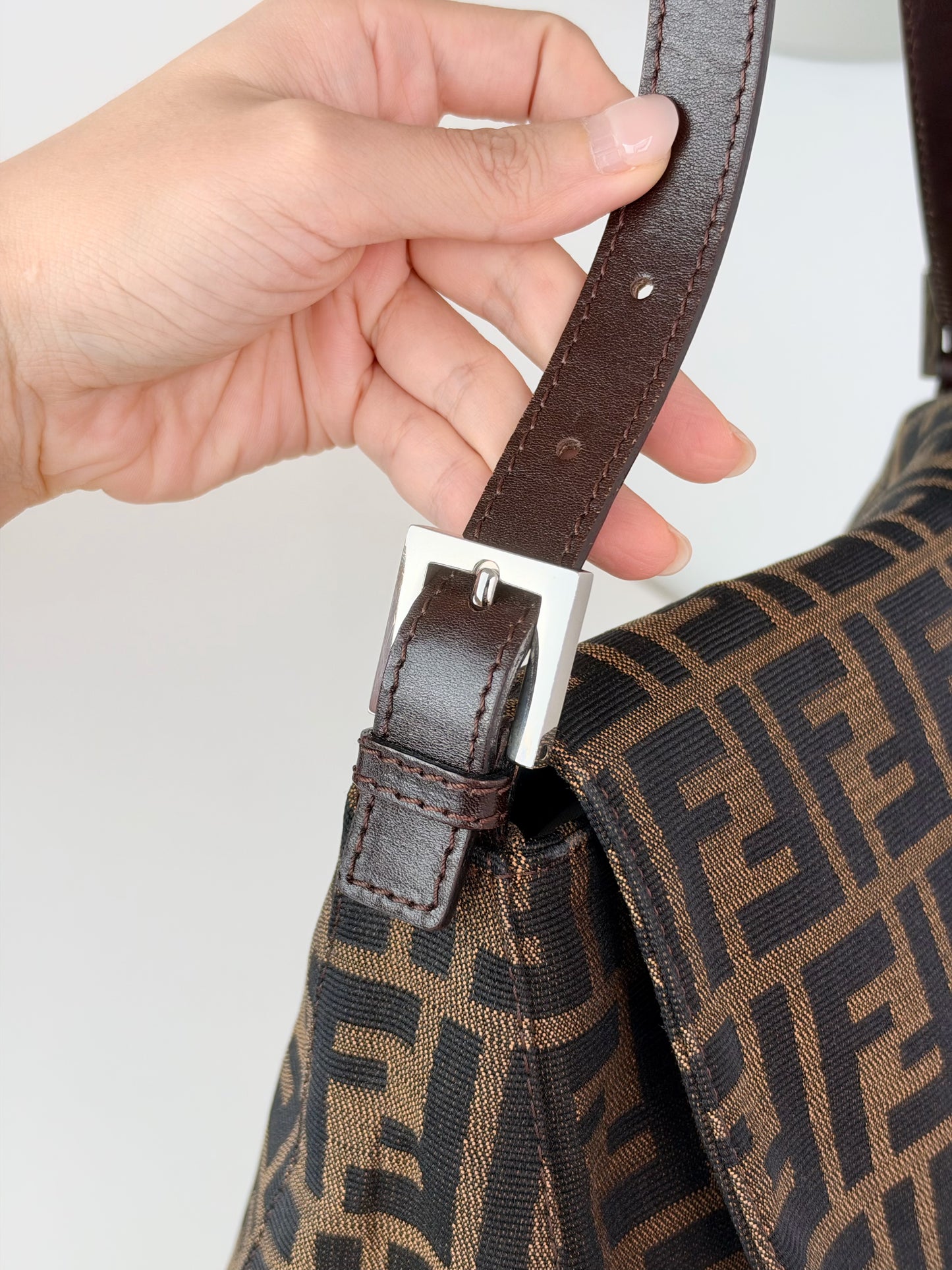 Fendi Vintage Zucca Mamma Baguette Shoulder Bag