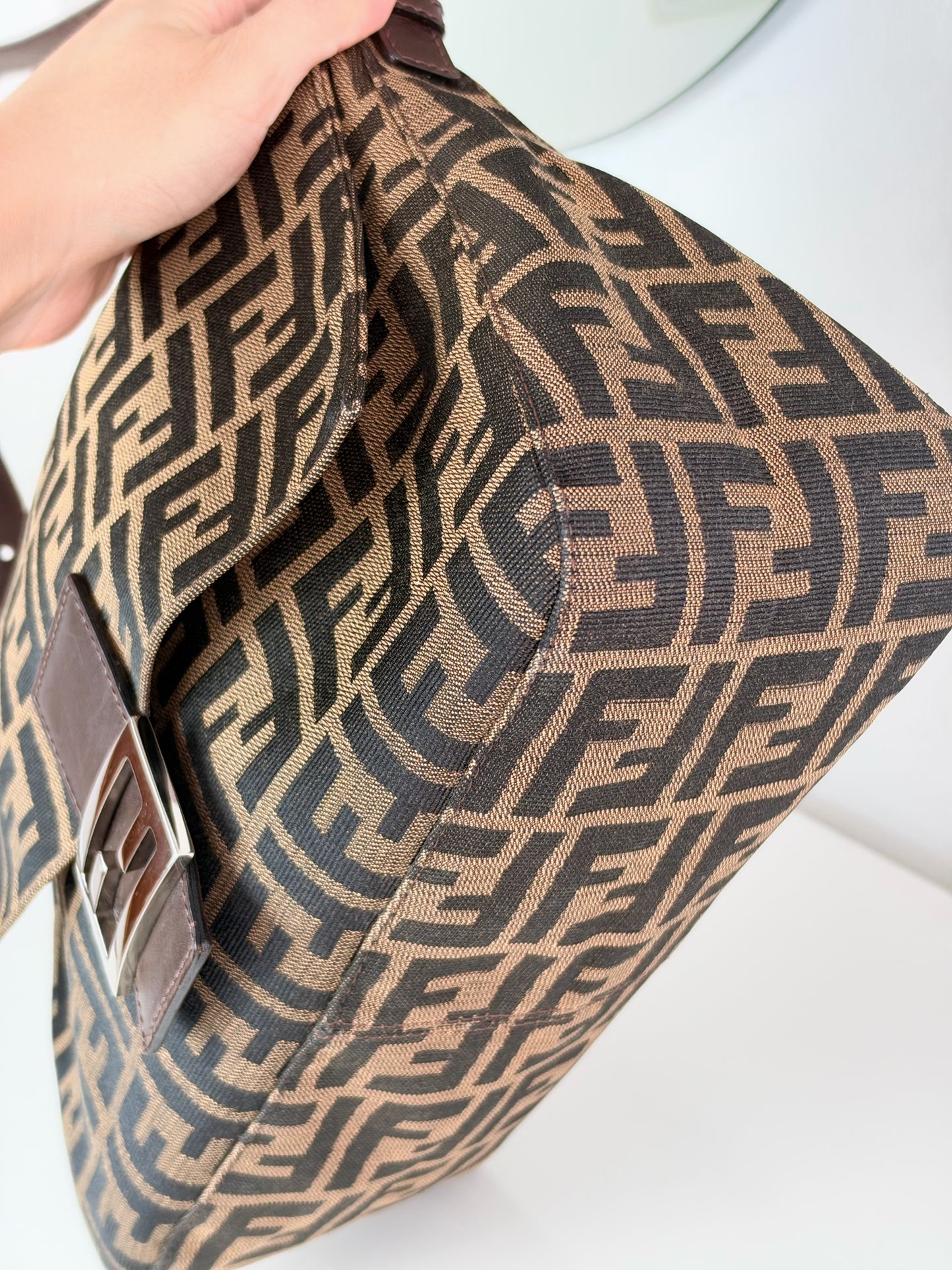 Fendi Vintage Zucca Mamma Baguette Shoulder Bag