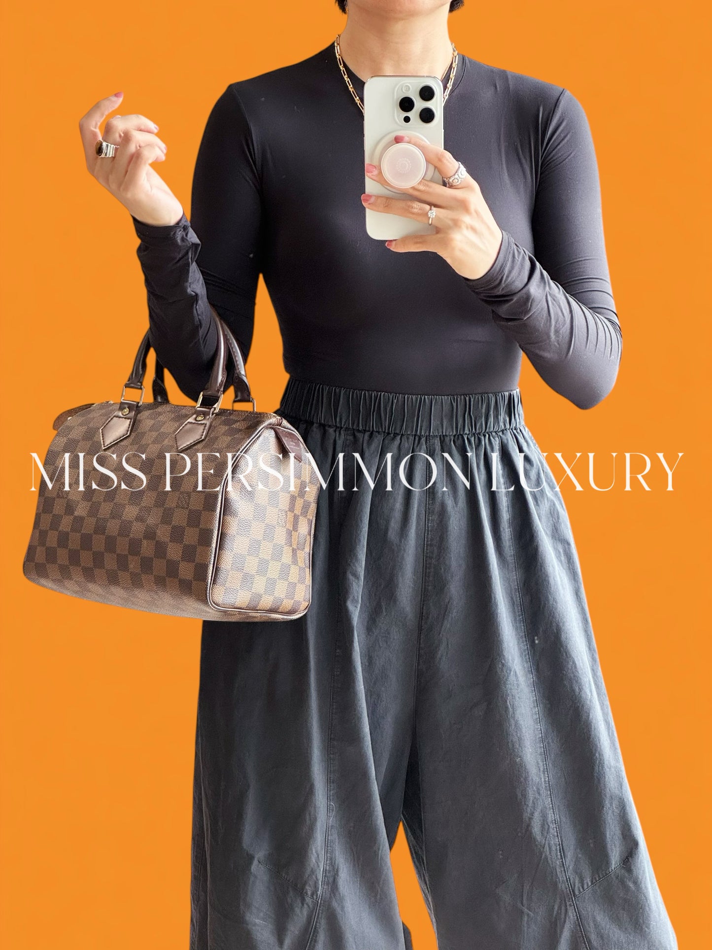 Louis Vuitton Vintage Damier Speedy 25 Handbag Crossbody Bag