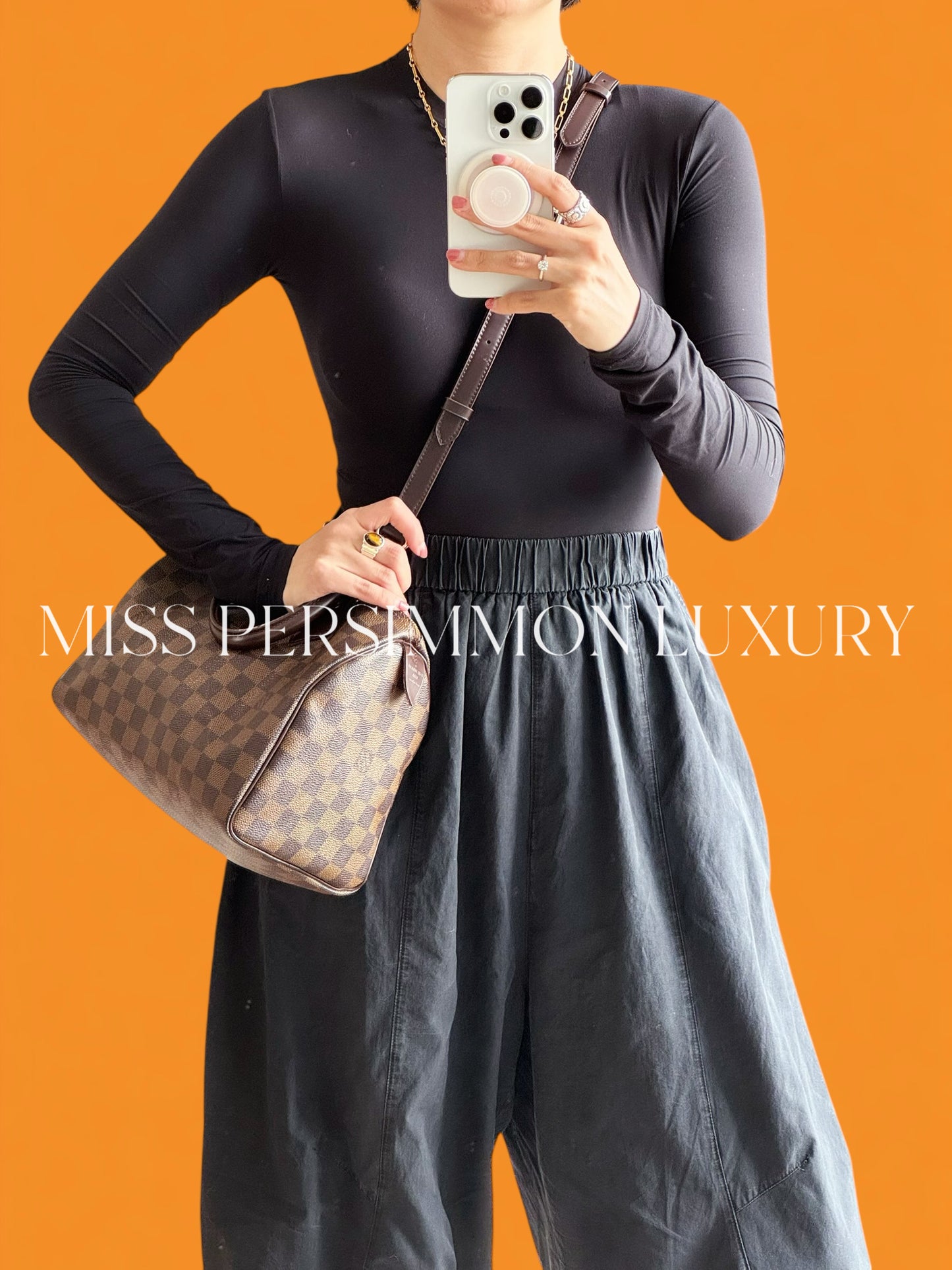 Louis Vuitton Vintage Damier Speedy 25 Handbag Crossbody Bag