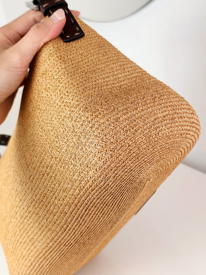 Fendi Vintage Raffia Mamma Baguette Shoulder Bag