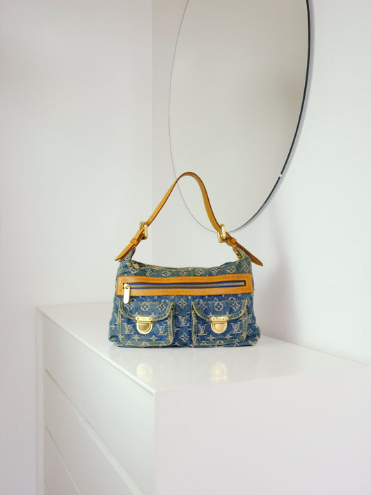 Louis Vuitton Vintage Denim Baggy PM Shoulder Bag