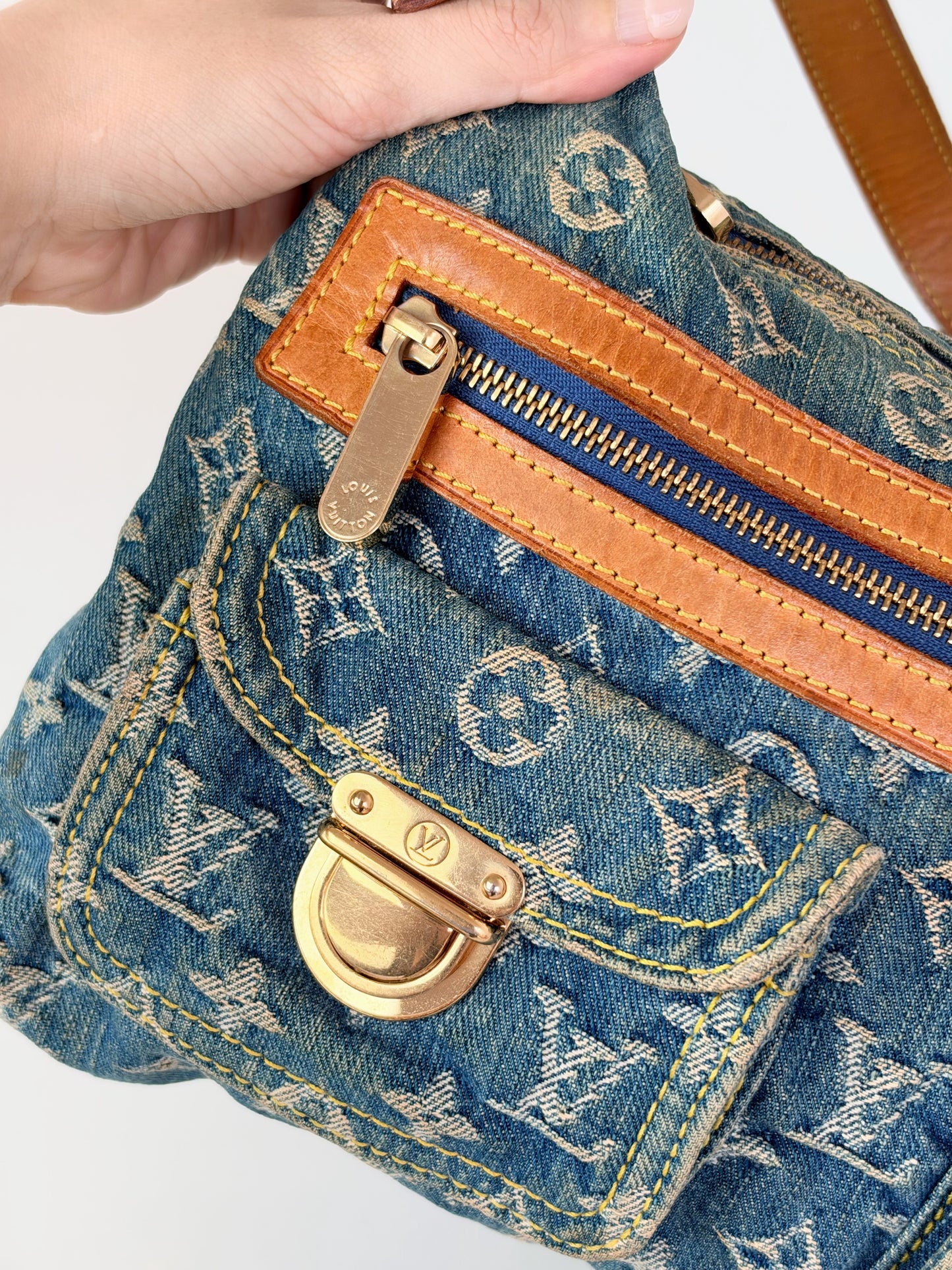 Louis Vuitton Vintage Denim Baggy PM Shoulder Bag