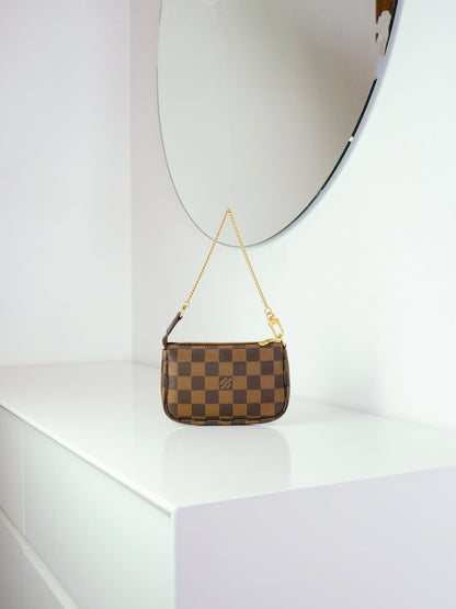 Louis Vuitton Vintage Mini Damier Pochette Accessoires Shoulder Crossbody Bag