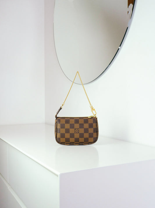 Louis Vuitton Vintage Mini Damier Pochette Accessoires Shoulder Crossbody Bag