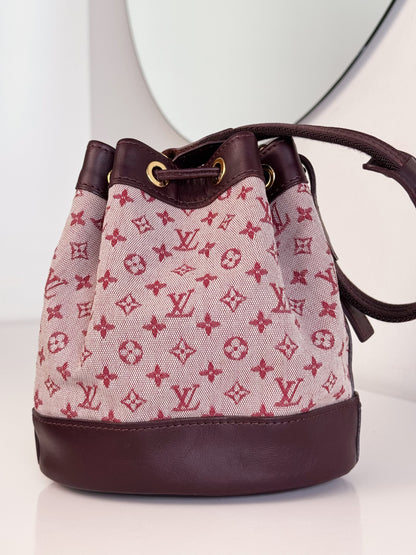 Louis Vuitton Vintage Mini Lin Denim Noelie Shoulder Bag