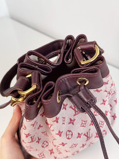 Louis Vuitton Vintage Mini Lin Denim Noelie Shoulder Bag