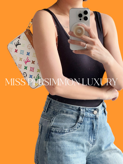 Louis Vuitton Vintage Murakami Takashi Limited Edition Multicolor Pochette Accessoires Shoulder Crossbody Bag