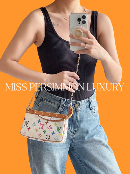 Louis Vuitton Vintage Murakami Takashi Limited Edition Multicolor Pochette Accessoires Shoulder Crossbody Bag