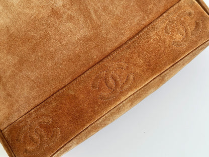 Chanel Vintage suede Shoulder Crossbody Bag