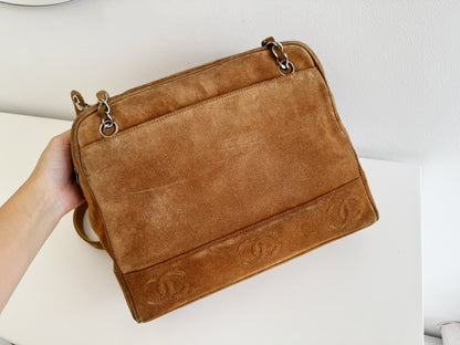 Chanel Vintage suede Shoulder Crossbody Bag
