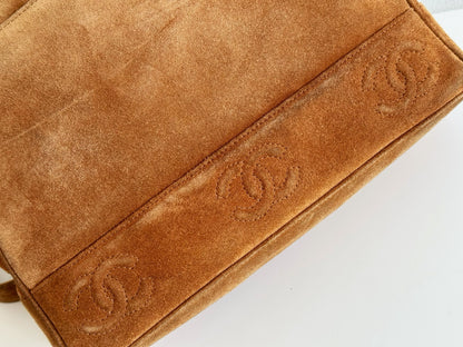 Chanel Vintage suede Shoulder Crossbody Bag