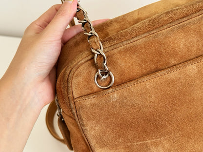 Chanel Vintage suede Shoulder Crossbody Bag