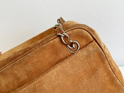 Chanel Vintage suede Shoulder Crossbody Bag
