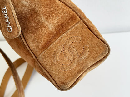 Chanel Vintage suede Shoulder Crossbody Bag