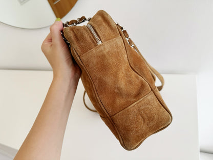 Chanel Vintage suede Shoulder Crossbody Bag