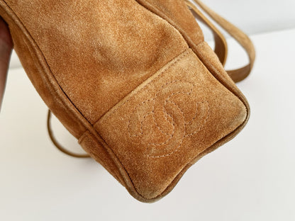 Chanel Vintage suede Shoulder Crossbody Bag