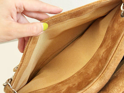 Chanel Vintage suede Shoulder Crossbody Bag