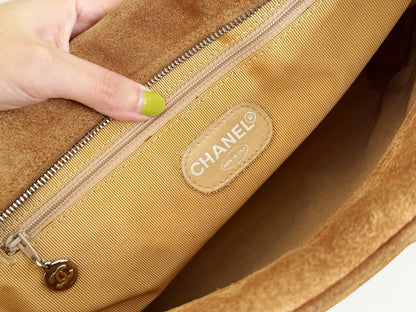 Chanel Vintage suede Shoulder Crossbody Bag