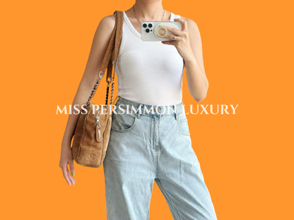 Chanel Vintage suede Shoulder Crossbody Bag