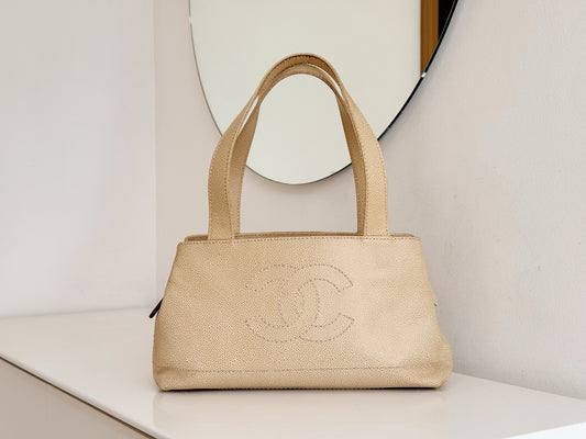 Chanel Vintage Caviar Shoulder Tote Bag