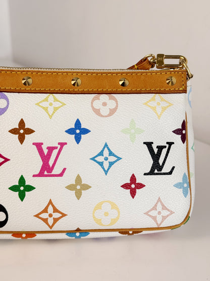 Louis Vuitton Vintage Murakami Takashi Limited Edition Multicolor Pochette Accessoires Shoulder Crossbody Bag