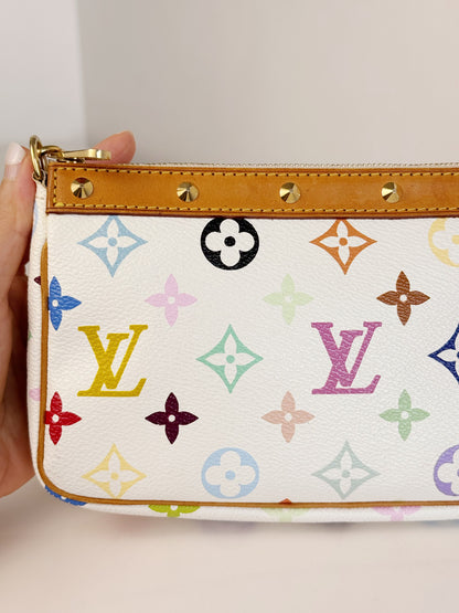 Louis Vuitton Vintage Murakami Takashi Limited Edition Multicolor Pochette Accessoires Shoulder Crossbody Bag