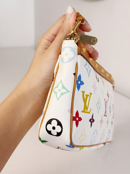 Louis Vuitton Vintage Murakami Takashi Limited Edition Multicolor Pochette Accessoires Shoulder Crossbody Bag