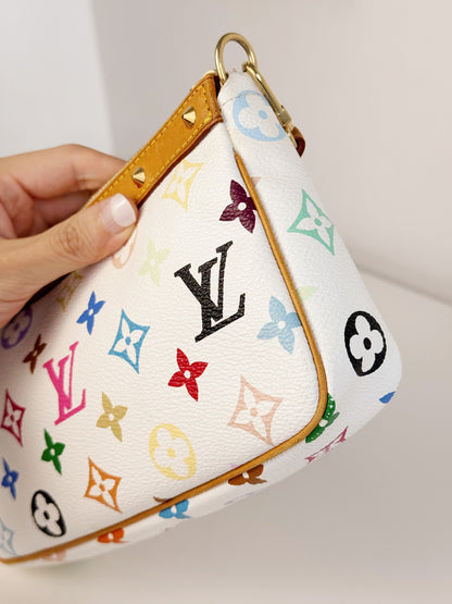Louis Vuitton Vintage Murakami Takashi Limited Edition Multicolor Pochette Accessoires Shoulder Crossbody Bag