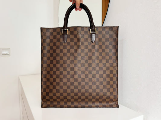 Louis Vuitton Vintage Damier Sac Plat Tote Handbag Shoulder Crossbody Bag