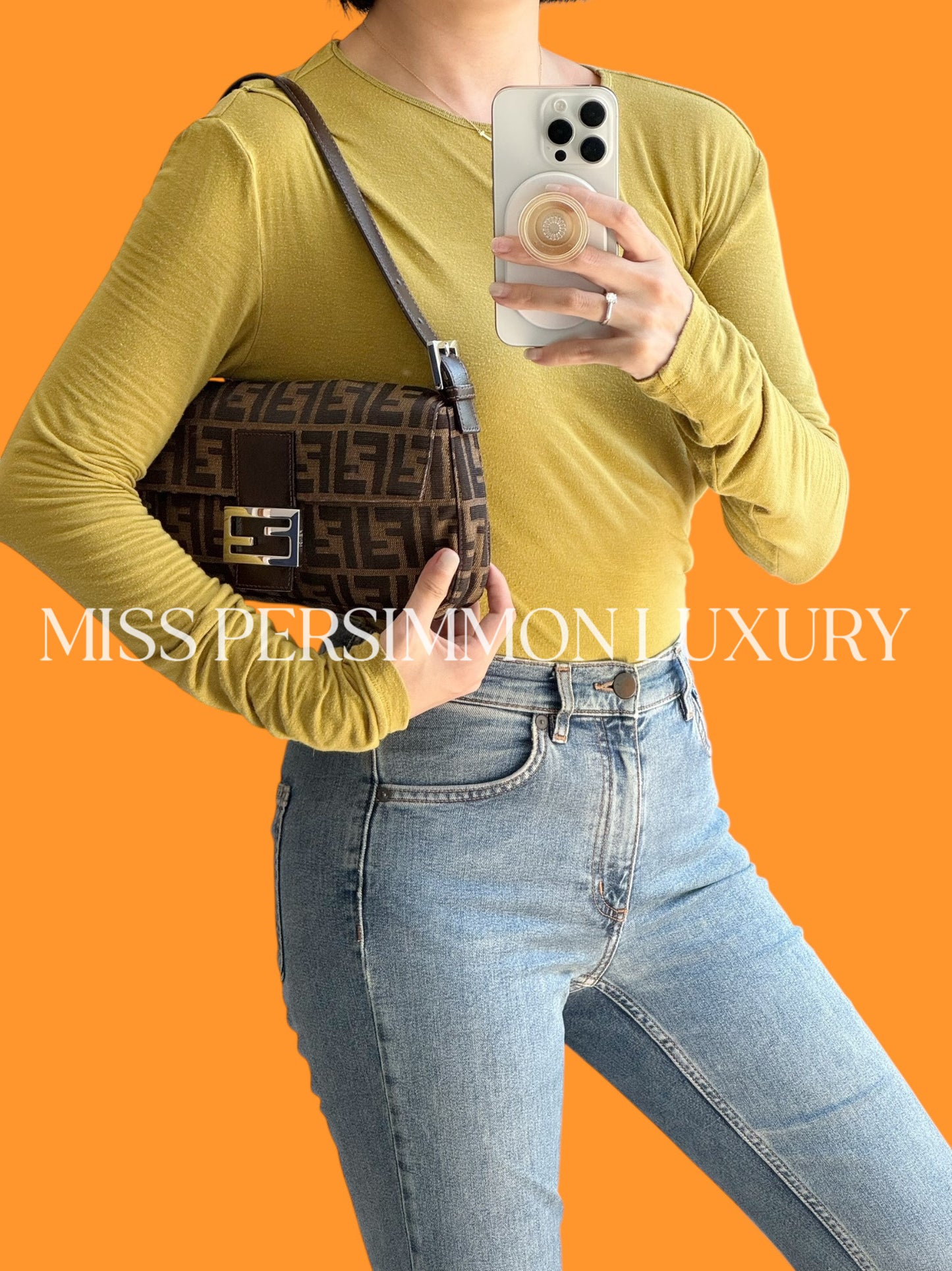 Fendi Vintage Zucca Baguette Shoulder Bag