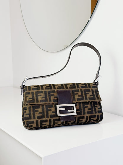 Fendi Vintage Zucca Baguette Shoulder Bag