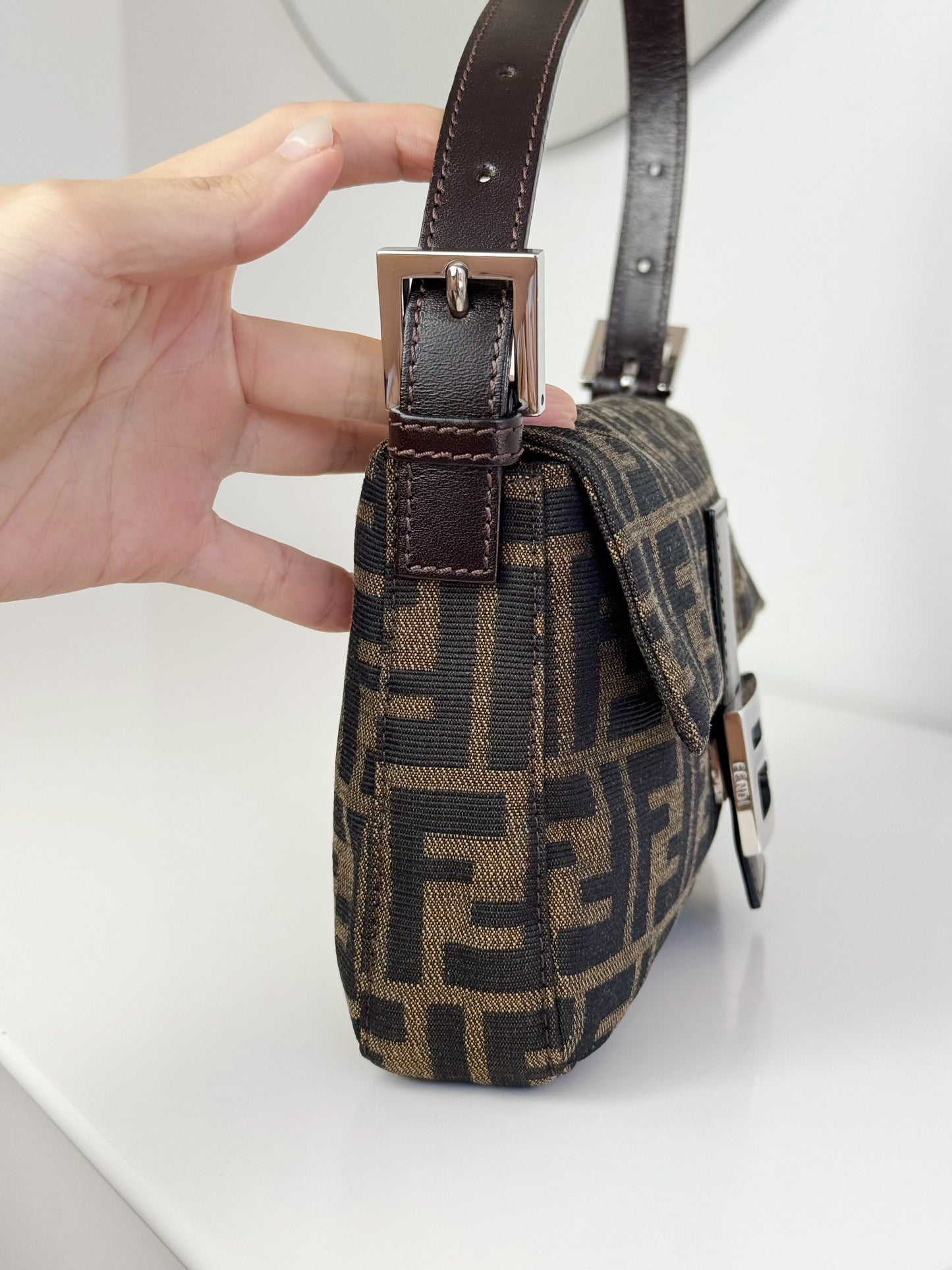 Fendi Vintage Zucca Baguette Shoulder Bag