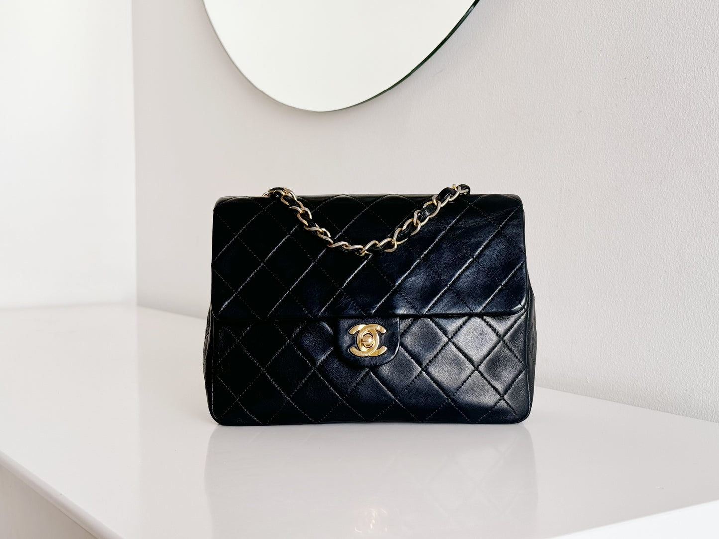 Chanel Vintage Classic Flap 20 Lambskin Crossbody Bag