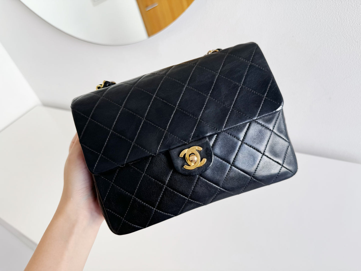 Chanel Vintage Classic Flap 20 Lambskin Crossbody Bag