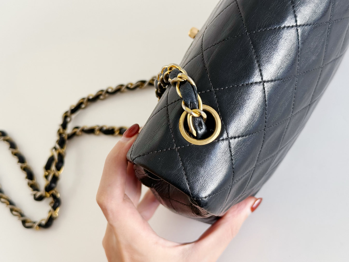 Chanel Vintage Classic Flap 20 Lambskin Crossbody Bag