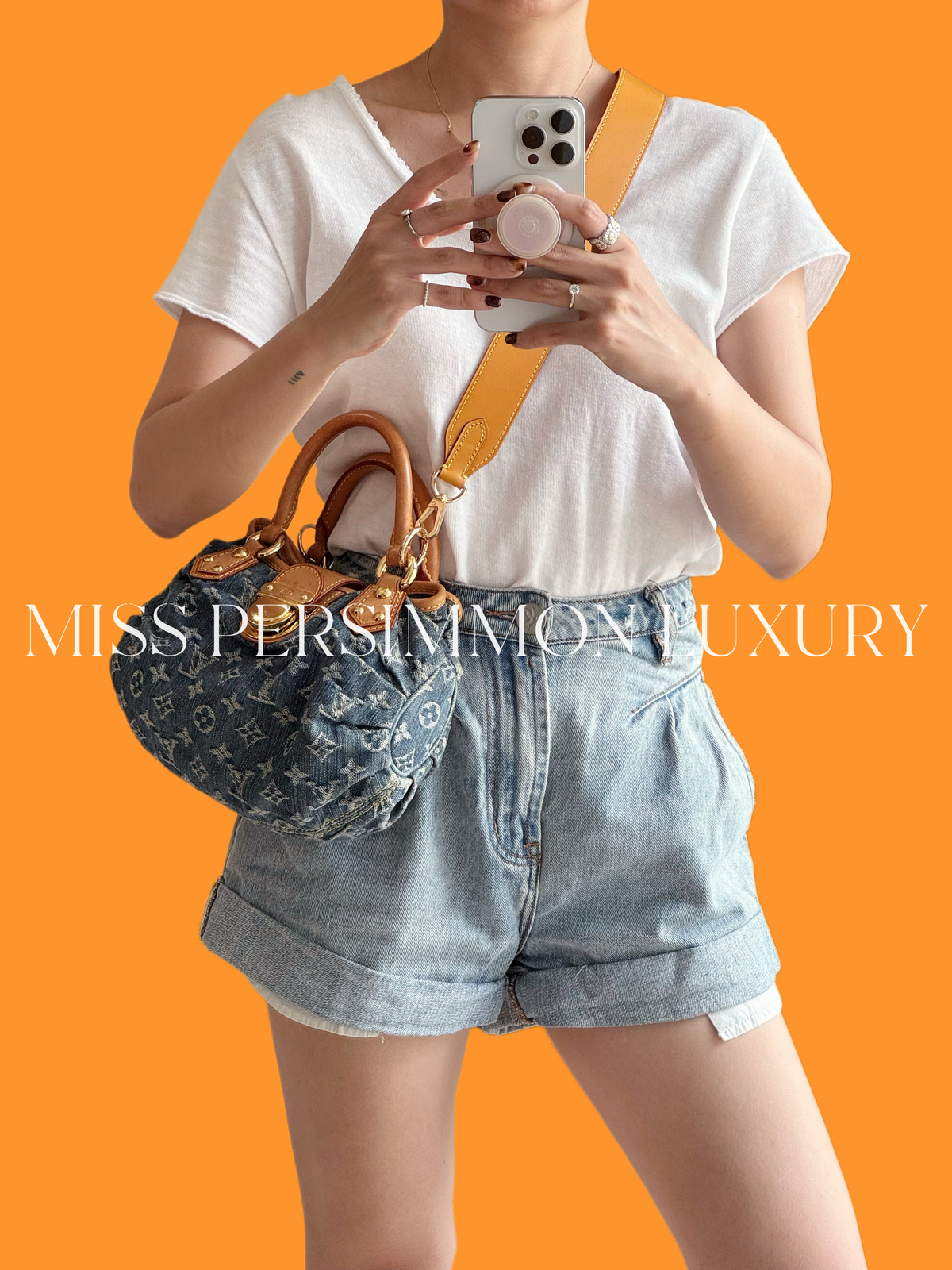 Louis Vuitton Denim Pleaty Handbag Crossbody Bag