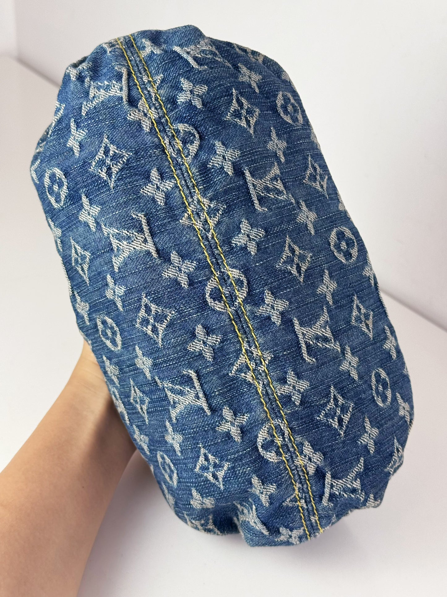 Louis Vuitton Denim Pleaty Handbag Crossbody Bag