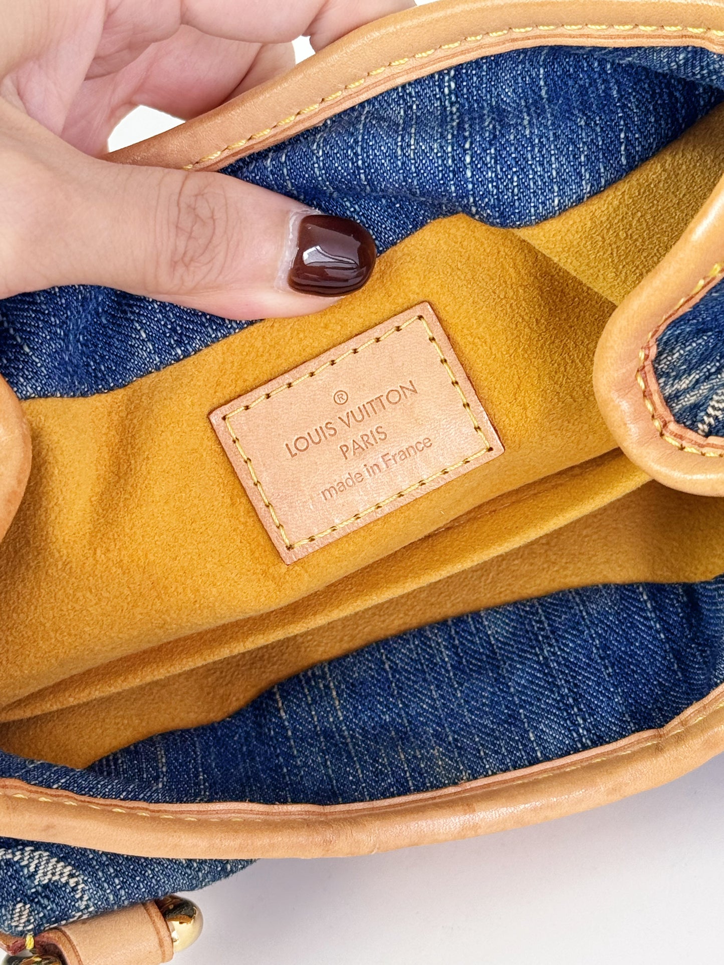 Louis Vuitton Denim Pleaty Handbag Crossbody Bag