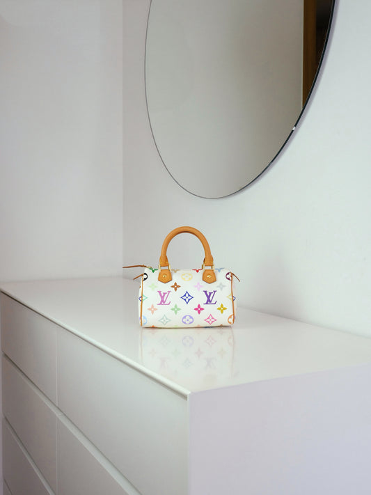 Louis Vuitton Vintage Takashi Murakami Multicolor Mini Speedy Handbag Crossbody Bag