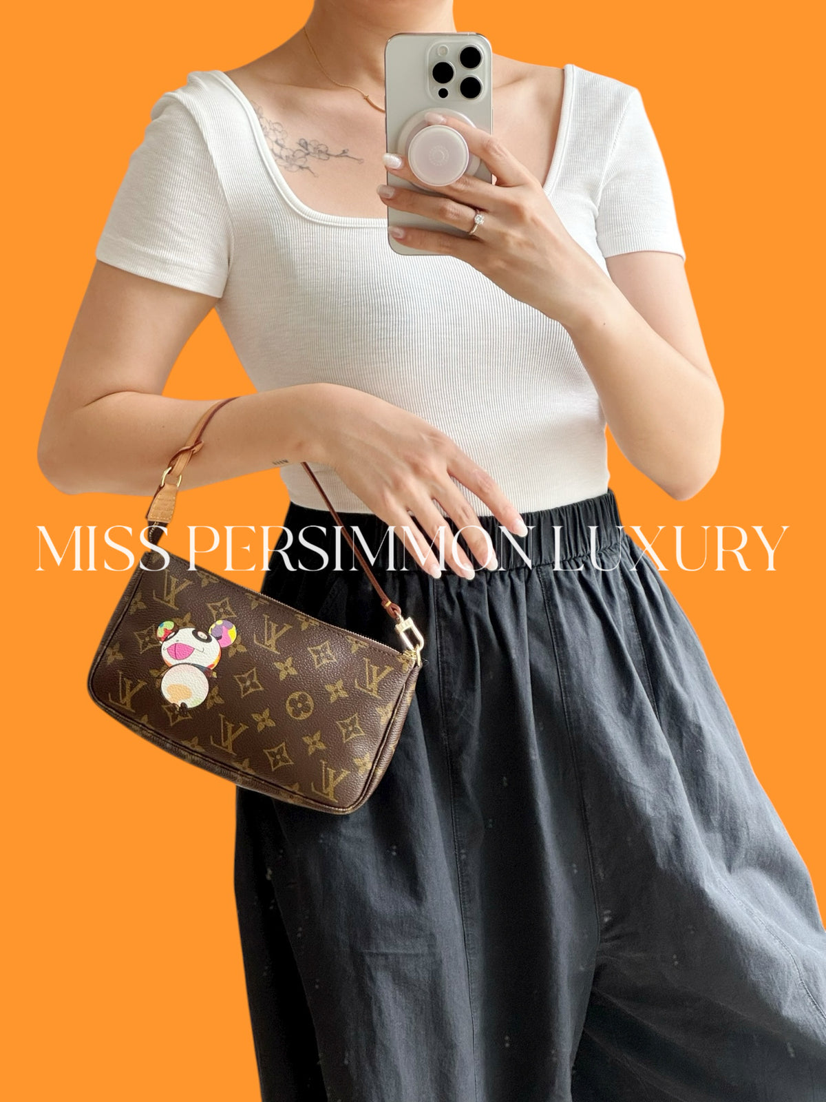 Louis Vuitton Takashi Murakami Panda Pochette Accessoires Shoulder Crossbody Bag