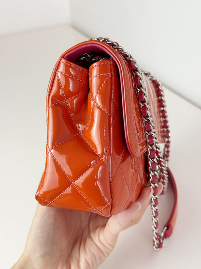 Chanel Vintage Mini Flap Patent Leather Crossbody Shoulder Bag