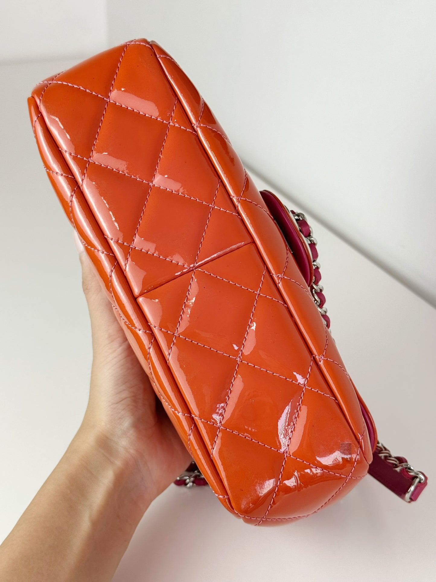 Chanel Vintage Mini Flap Patent Leather Crossbody Shoulder Bag